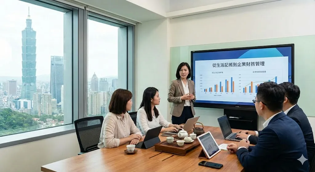 記帳士向企業客戶簡報財務報表與稅務申報進度
